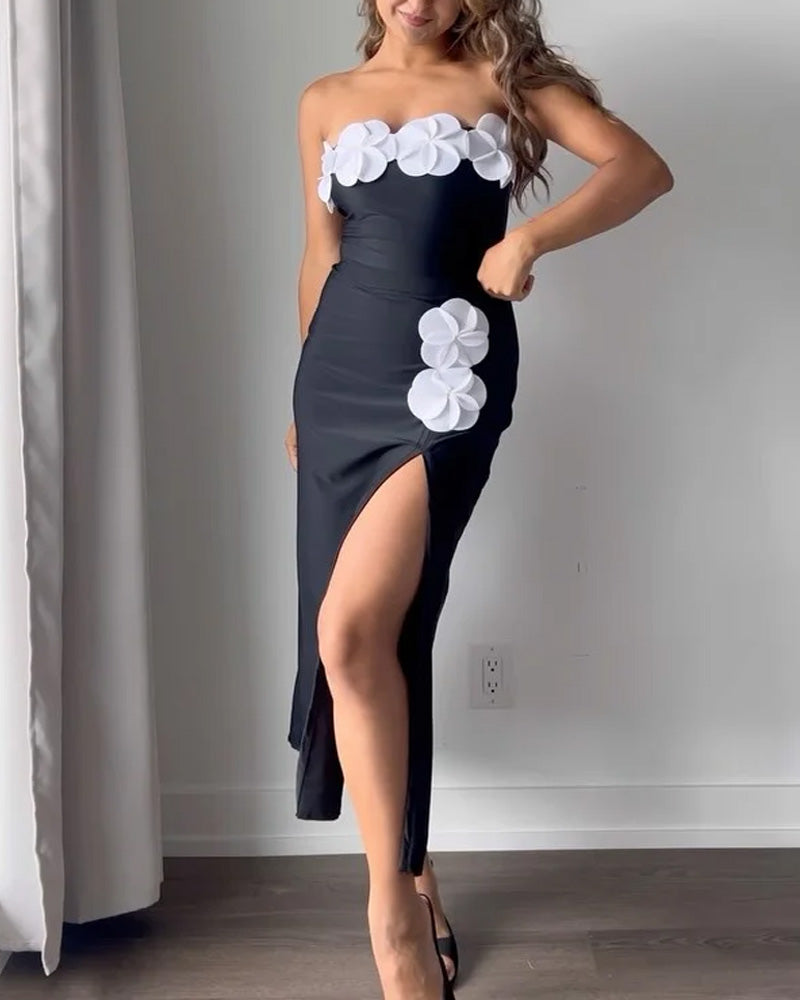 3D Floral Pearl One-Piece Swimsuit