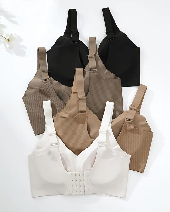 Body Color Bra Women's Solid Color Four Rows Adjustable Wireless Bras – FloralShe