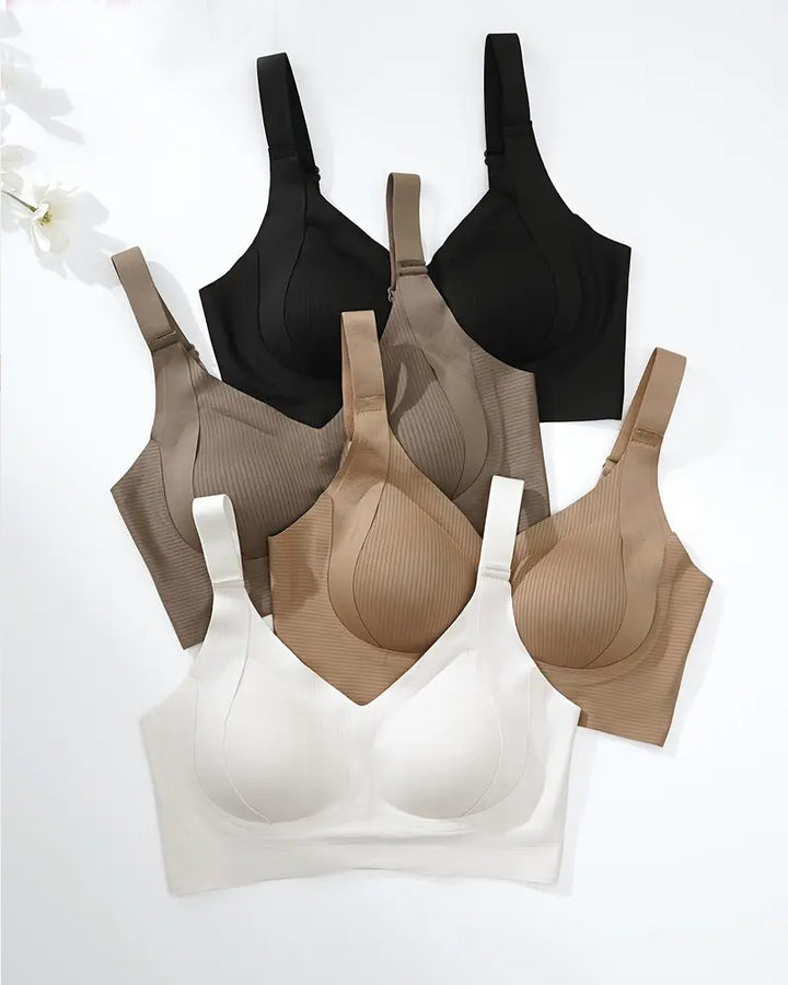 Body Color Bra Women's Solid Color Four Rows Adjustable Wireless Bras – FloralShe