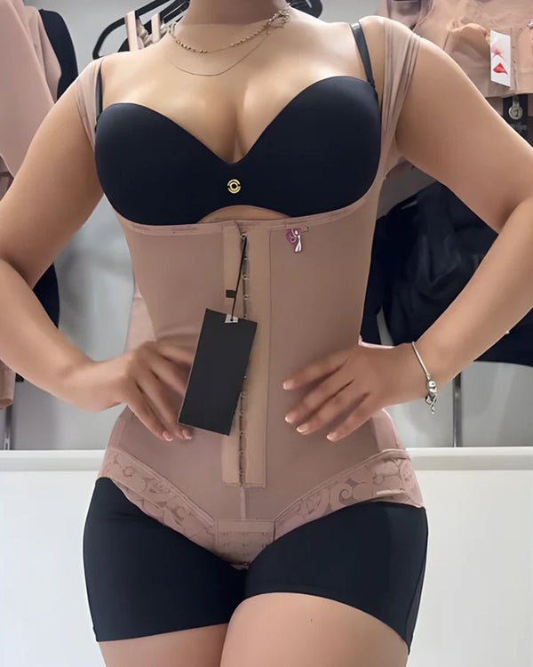 Women's Tummy-Controlling Buttocks-Lifting Lace Patchwork One-Piece Body Shaper