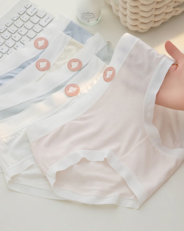 Roupa interior colorida fina de algodão para mulher, 5 unidades, verão