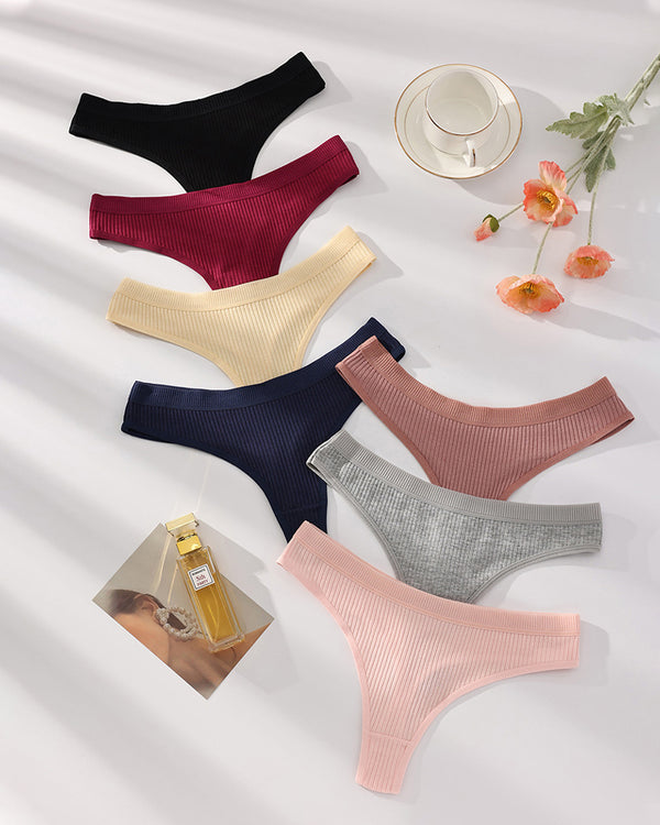 سروال داخلي مثير منسوج مضلع بلون صلب