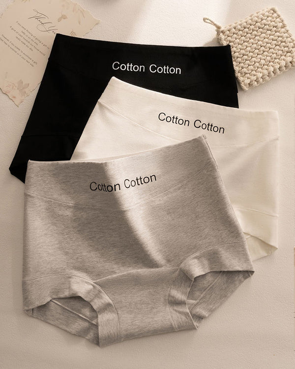 Cuecas confortáveis femininas antibacterianas de algodão puro sem costura e cintura alta