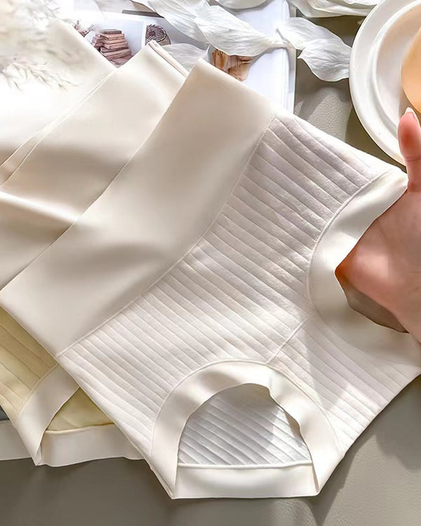 Roupa interior de algodão puro antibacteriana, entrepernas sem costura, alta elasticidade, controle da barriga, algodão