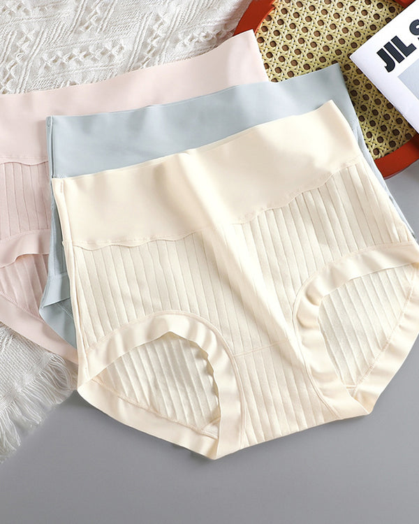 Ropa interior de cintura alta ligera para mujer, de algodón puro y antibacteriana, con entrepierna alta