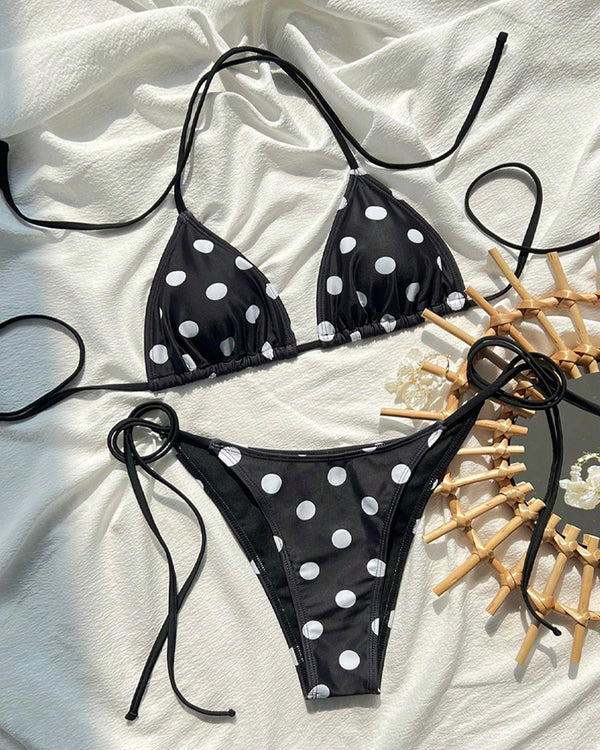 Conjunto de bikini impreso para vacaciones en la playa de mujer