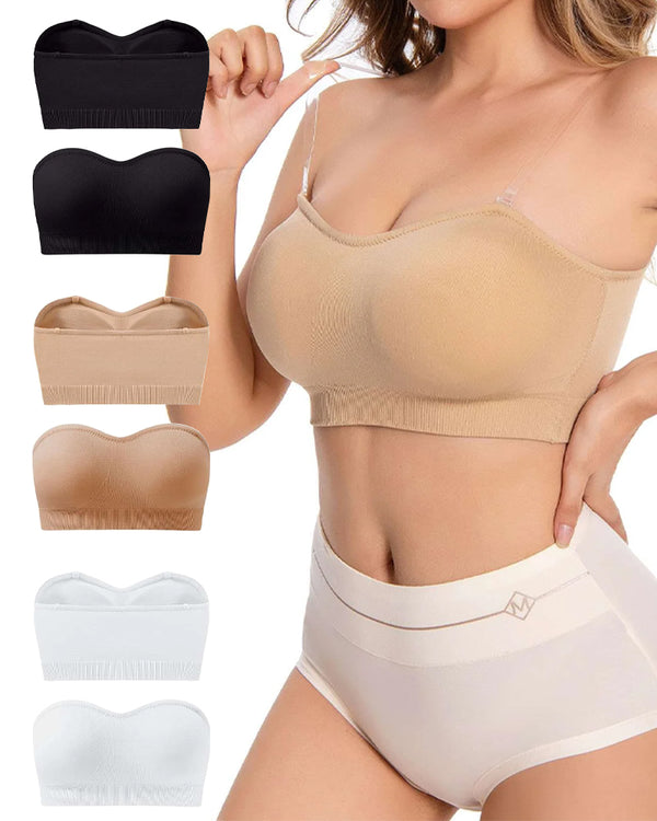 Soutien feminino com alças destacáveis de silicone antiderrapante push-up sem aro de aço
