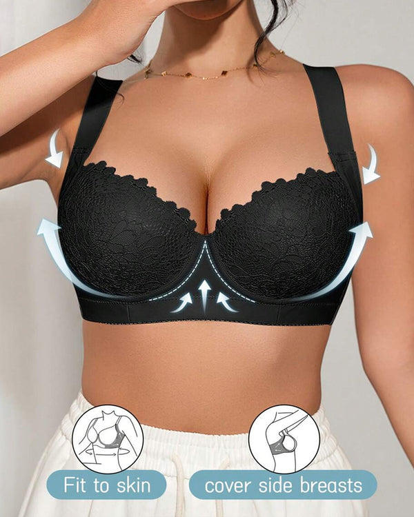 Sujetador con aros de encaje push-up cómodo para mujer