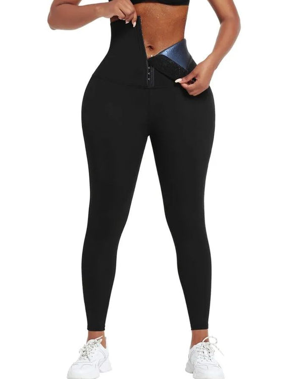 Leggings With Blue Neoprene Tummy Control