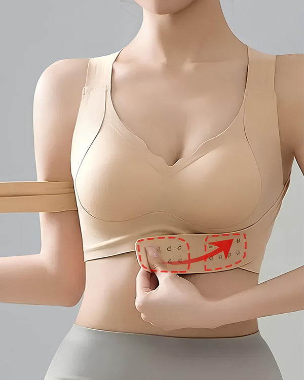 Soutien de correção de postura com fecho frontal e push-up