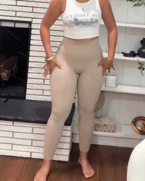 Shaping Elastic High-Waisted Tummy Control Hip Lifting Invisible Leggings