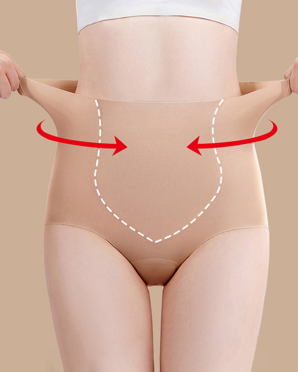 High-waisted Tummy-control Seamless 7A  Antibacterial Breathable Underwear